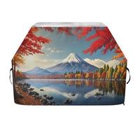 Ewusp Mount Fuji Housse de protection universelle pour barbecue à gaz avec sangles réglables, résistante à la décoloration et aux UV
