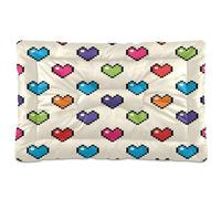 Ewusp Pixel-art Lit apaisant pour chien de petite, moyenne et grande taille - Motif cœurs - Lavable - Doux et confortable - Avec fond antidérapant - 91 x 60 x 6 cm