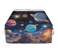 Ewusp Planets and Stars Housse de barbecue universelle résistante et imperméable avec sangles réglables, résistante à la décoloration et aux UV