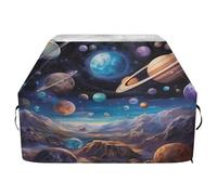 Ewusp Planets and Stars Housse de barbecue universelle résistante et imperméable avec sangles réglables, résistante à la décoloration et aux UV