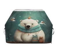 Ewusp Polar Bear Housse de protection universelle pour barbecue à gaz avec sangles réglables, résistante à la décoloration et aux UV