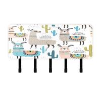 Ewusp Porte-clés lama pour mur avec organiseur de courrier et 6 crochets auto-adhésifs à suspendre pour cuisine, couloir ou porte, décoration d'intérieur