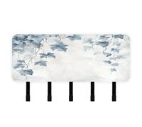 Ewusp Porte-clés mural en forme de feuilles aquarelle avec organiseur de courrier et 5 crochets auto-adhésifs à suspendre pour cuisine, couloir ou porte, décoration d'intérieur