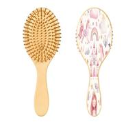 Ewusp Princess Castle Brosse à cheveux démêlante pour homme et femme Antistatique et démêlante Brosse à cheveux humides et secs pour cheveux bouclés, épais, ondulés et fins