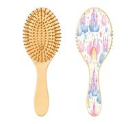 Ewusp Princess Castle Brosse à cheveux démêlante pour homme et femme Antistatique et démêlante Brosse à cheveux humides et secs pour cheveux bouclés, épais, ondulés et fins