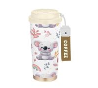 Ewusp Rainbow Koala Tasse à café isotherme en acier inoxydable sans BPA réutilisable à double paroi 500 ml