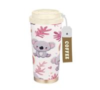 Ewusp Rainbow Koala Tasse à café isotherme en acier inoxydable sans BPA réutilisable à double paroi 500 ml