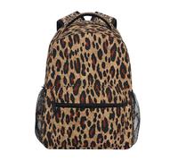 Ewusp Sac à dos de voyage léger imprimé léopard marron pour homme et femme, sac à dos pour ordinateur portable, sac à bandoulière décontracté