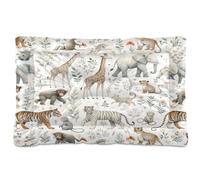 Ewusp Safari Lit apaisant pour chien de petite, moyenne et grande taille - Lavable - Tapis de sol doux et confortable avec fond antidérapant - 60 x 46 x 4,5 cm