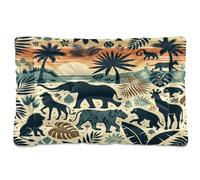Ewusp Safari Lit apaisant pour chien de petite, moyenne et grande taille - Lavable - Tapis de sol doux et confortable avec fond antidérapant - 60 x 46 x 4,5 cm