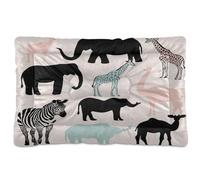 Ewusp Safari Lit apaisant pour chien de petite, moyenne et grande taille - Lavable - Tapis de sol doux et confortable avec fond antidérapant - 60 x 46 x 4,5 cm