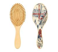 Ewusp San Francisco Landmarks Brosse à cheveux démêlante pour homme et femme Antistatique et démêlante Brosse à cheveux humides et secs pour cheveux bouclés, épais, ondulés et fins