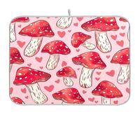 Ewusp Tapis de séchage à vaisselle en forme de champignon pour comptoir de cuisine 40,6 x 45,7 cm Ultra absorbant Accessoires de cuisine à usages multiples