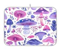 Ewusp Tapis de séchage à vaisselle en forme de champignon pour comptoir de cuisine 40,6 x 45,7 cm Ultra absorbant Accessoires de cuisine à usages multiples