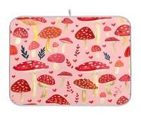Ewusp Tapis de séchage à vaisselle en forme de champignon pour comptoir de cuisine 40,6 x 45,7 cm Ultra absorbant Accessoires de cuisine à usages multiples