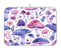 Ewusp Tapis de séchage à vaisselle en forme de champignon pour comptoir de cuisine 40,6 x 45,7 cm Ultra absorbant Accessoires de cuisine à usages multiples