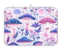 Ewusp Tapis de séchage à vaisselle en forme de champignon pour comptoir de cuisine 45,7 x 60,9 cm Ultra absorbant Accessoires de cuisine à usages multiples