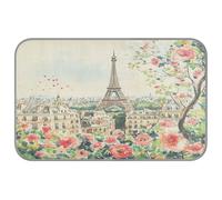 Ewusp Tapis rafraîchissant romantique pour chien Motif fleurs de Paris 60 x 98 cm Résistant aux rayures Tapis frais en soie glacée Tapis de couchage rafraîchissant pour chiens et chats