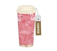 Ewusp Tasse à café isotherme Flamingo 500 ml en acier inoxydable sans BPA réutilisable à double paroi
