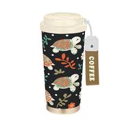 Ewusp Tasse à café isotherme Tortues 500 ml en acier inoxydable sans BPA réutilisable à double paroi