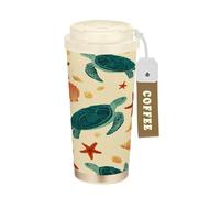 Ewusp Tasse à café isotherme Tortues 500 ml en acier inoxydable sans BPA réutilisable à double paroi