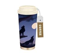 Ewusp Tasse à café isotherme Wolf 500 ml en acier inoxydable sans BPA réutilisable à double paroi