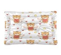 Ewusp Tiger Lit apaisant pour chien de petite, moyenne et grande taille - Lavable - Doux et confortable - Avec fond antidérapant - 91 x 60 x 6 cm