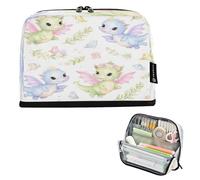 Ewusp Trousse à crayons debout avec fermeture éclair - Dragons mignons - Grande capacité - Pour l'école, le bureau, les voyages