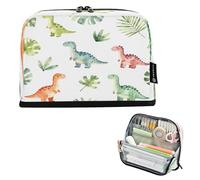 Ewusp Trousse à crayons sur pied - Grande capacité - Avec fermeture éclair - Dinosaures tropicaux - Pour l'école, le bureau, les voyages