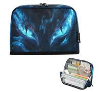Ewusp Trousse à crayons sur pied - Grande capacité - Fermeture éclair - Motif yeux de dragon - Pour l'école, le bureau, les voyages