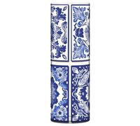 Ewusp Vase mexicain bleu et blanc pour bouquet de fleurs, vase de fleurs moderne et décoratif en plastique en forme de bouteille en forme de bouteille pour centres de table, salon, cuisine, bureau