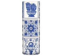 Ewusp Vase mexicain bleu et blanc pour bouquet de fleurs, vase de fleurs moderne et décoratif en plastique en forme de bouteille en forme de bouteille pour centres de table, salon, cuisine, bureau