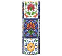 Ewusp Vase mexicain Talavera pour bouquet de fleurs, moderne et décoratif, en plastique, forme cylindrique, pour centres de table, salon, cuisine, bureau, mariage