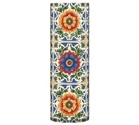 Ewusp Vase mexicain Talavera pour bouquet de fleurs, moderne et décoratif, en plastique, forme cylindrique, pour centres de table, salon, cuisine, bureau, mariage