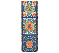 Ewusp Vase mexicain Talavera pour bouquet de fleurs, moderne et décoratif, en plastique, forme cylindrique, pour centres de table, salon, cuisine, bureau, mariage