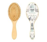 Ewusp Viking Dragon Ship Brosse à cheveux démêlante pour homme et femme Antistatique et démêlante Brosse à cheveux humides et secs pour types de cheveux bouclés, épais, ondulés et fins