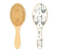 Ewusp Viking Dragon Ship Brosse à cheveux démêlante pour homme et femme Antistatique et démêlante Brosse à cheveux humides et secs pour types de cheveux bouclés, épais, ondulés et fins