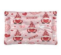 Ewusp Xoxo Lit apaisant pour chien de petite, moyenne et grande taille Motif gnomes de cœurs Lavable Doux et confortable avec fond antidérapant 60 x 46 x 4,5 cm