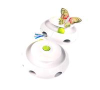 EWUYKMC Cat Toy Butterfly Flying Electric Cat Teaser Stick Three in One Automatic Cat Stuffer Charging (White)