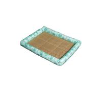 EWUYKMC Straw Cat Basket with Mat, Woven Cat Sleeping Place, Summer Rattan Cool Mat, Cooling Sleeping Nest L【50 * 40cm】