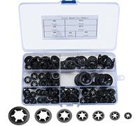 Ewwtrey 340 Pièces Rondelles Autobloquante, Rondelles Plates, Rondelles de Blocage Internes Rapide pour Équipement Mécanique, Production Industrielle Absorption Chocs - M3/M4/M5/M6/M8/M10/M12