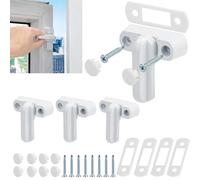 Ewwtrey 4 Pièces Serrures de Brouilleur de Fenêtre de Pièces, Brouilleur de Fenêtre de Bloqueur de Châssis, Sécurité de Restriction de Fenêtre de Porte pour UPVC, PVC, Portes, Fenêtres - Blanc