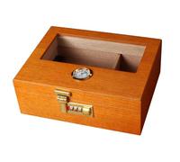 EWYRJYH Étui à Cigares, Hygromètre、Humidificateur、Séparateur、Tiroir à Accessoires et Serrure à Combinaison, Couvercle en Verre