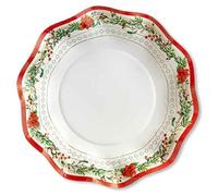 EX.TRA. Lot de 8 assiettes creuses en papier à pétales de Noël traditionnel 18,5 cm