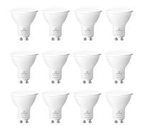 EX UP Ampoules Spot LED GU10, Lumière naturelle, 6w Économie d'énergie Spot, 500lm Équivalent halogène 50w, Angle de faisceau 120-160 Ampoule, Pas de scintillement, Non dimmable Paquet de 12