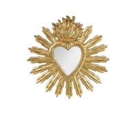 Ex-voto miroir décoratif en forme de coeur Doré 28x28 cm
