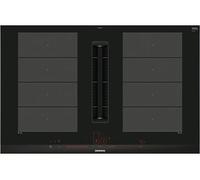 Siemens iQ700 EX875LX67E plaque Noir, Acier inoxydable Intégré 80 cm Plaque avec zone à induction 4 zone(s) Hotte intégrée