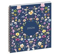 EXACOMPTA - 1 Agenda de Bureau EUROTIME 22W Recyclé - Collection CHEMIN DES MARETTES - Reliure Spiralé - Janvier 2026 à Décembre 2026 - Dimension 18,5 x 22,5 cm