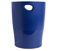 Exacompta - Corbeille à papier ECOBIN BeeBlue Réf. 45303D - 15 L, avec poignées, bleu marine