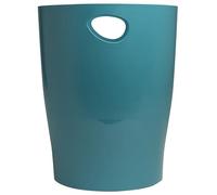 Exacompta Corbeille à papier ECOBIN Skandi – 15 L, poignées, 26,3×26,3×33,5 cm – Bleu Pacifique